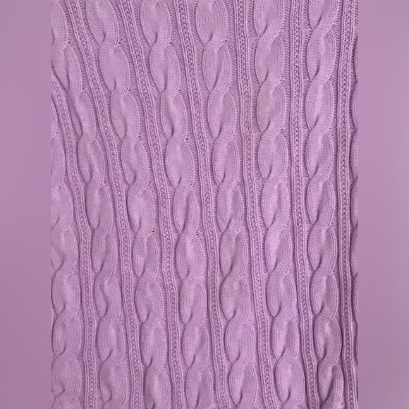 Lands’ End Lavender Cable Knit Sweater - Picture 5 of 9